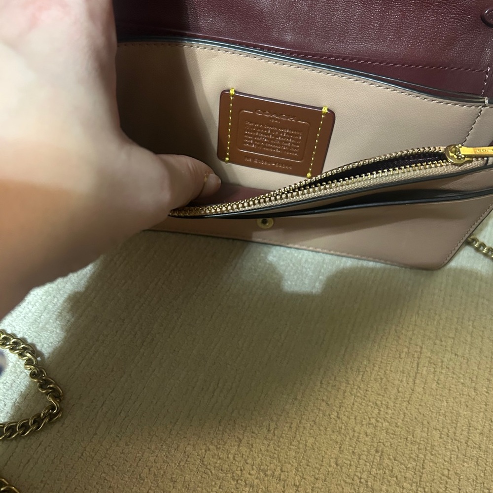 Coach Tan/Pink Quilted Crossbody Bag - Picture 3 of 13